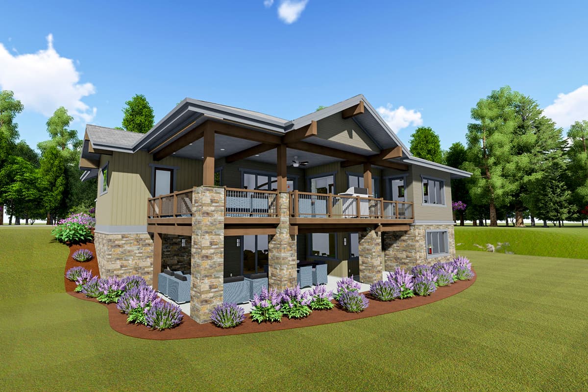 Plan 64475SC: Rustic Open Concept House Plan with Optional Lower Level - Image #5 - Craftsman, Mountain, Northwest, Rustic