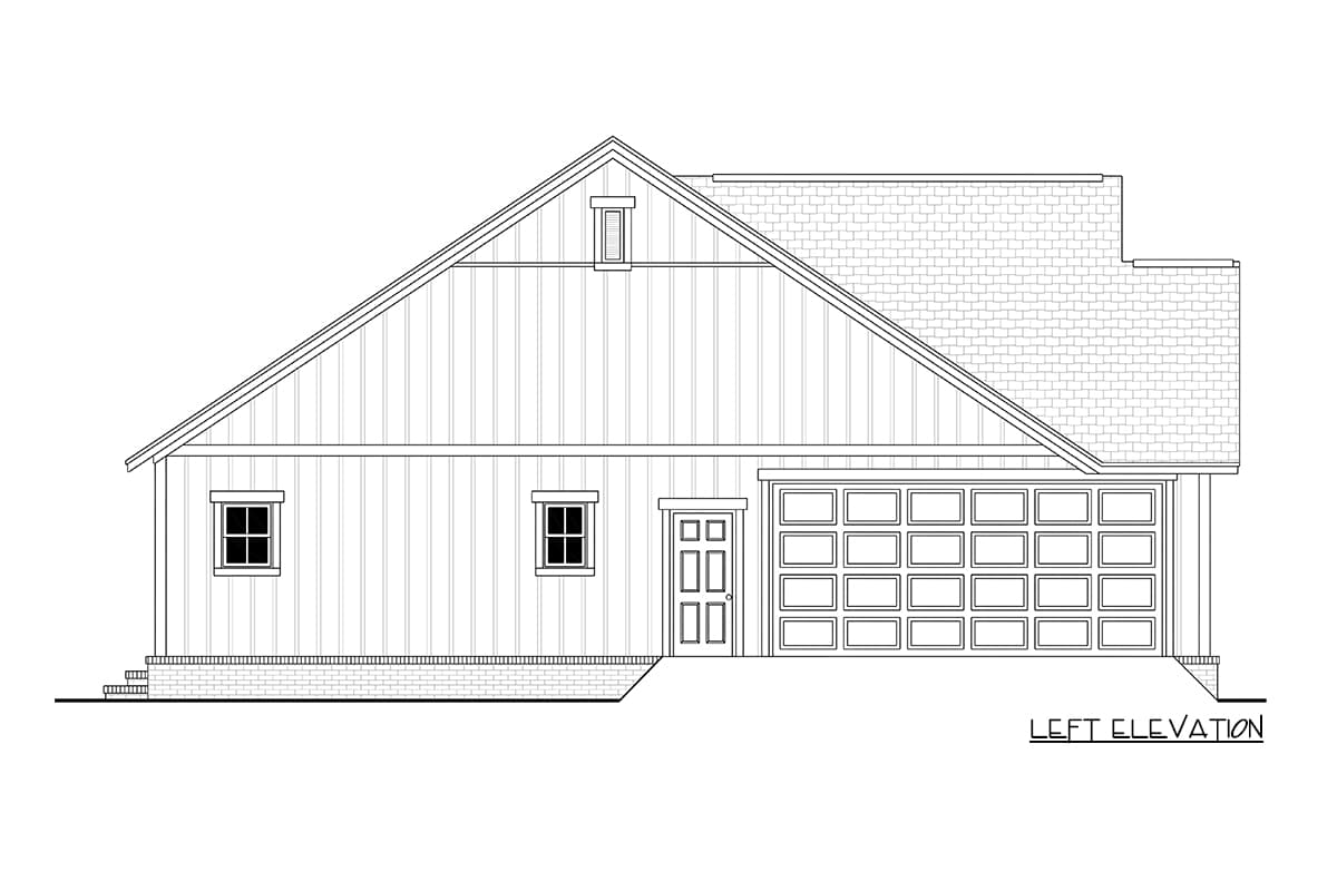 Plan 51811HZ: 3-Bed New American Ranch Home Plan - 1398 Sq Ft - Image #8 - Country, Farmhouse, New American, Ranch, Southern, Traditional