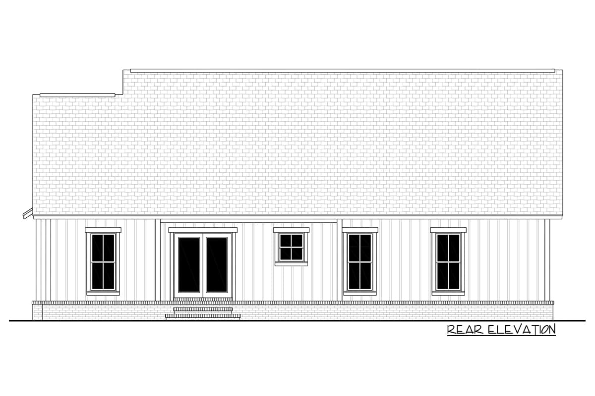 Plan 51811HZ: 3-Bed New American Ranch Home Plan - 1398 Sq Ft - Image #9 - Country, Farmhouse, New American, Ranch, Southern, Traditional