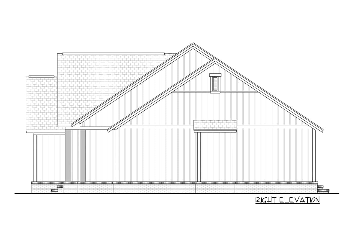 Plan 51811HZ: 3-Bed New American Ranch Home Plan - 1398 Sq Ft - Image #10 - Country, Farmhouse, New American, Ranch, Southern, Traditional
