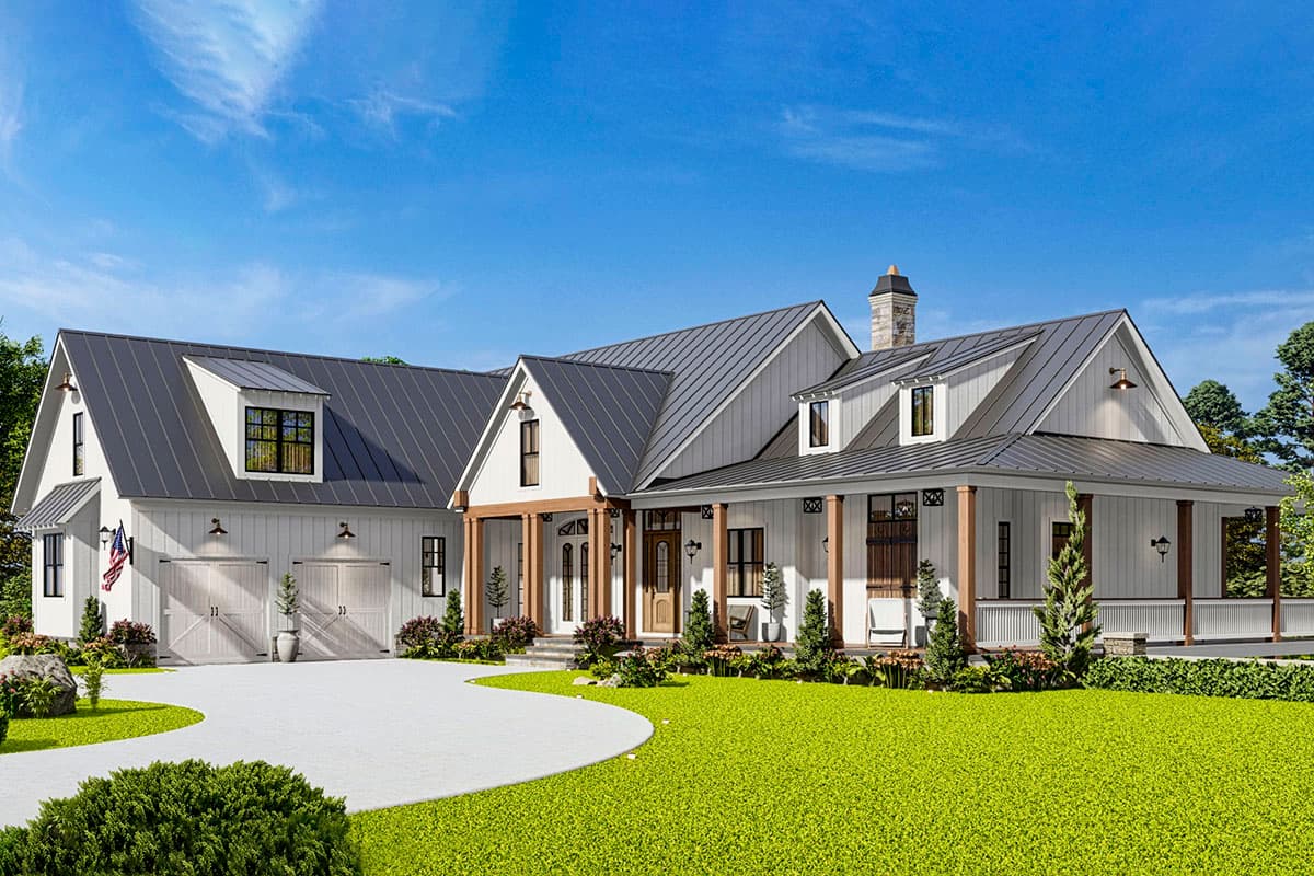 Plan 25678GE: Country Style Farmhouse Plan with Outdoor Kitchen and Wrap-Around Porch - 2790 Sq Ft - Image #9 - Country, Craftsman, Farmhouse, Modern Farmhouse, New American, Ranch