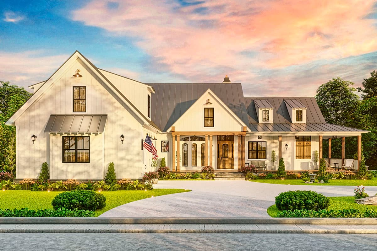 Plan 25678GE: Country Style Farmhouse Plan with Outdoor Kitchen and Wrap-Around Porch - 2790 Sq Ft - Image #8 - Country, Craftsman, Farmhouse, Modern Farmhouse, New American, Ranch
