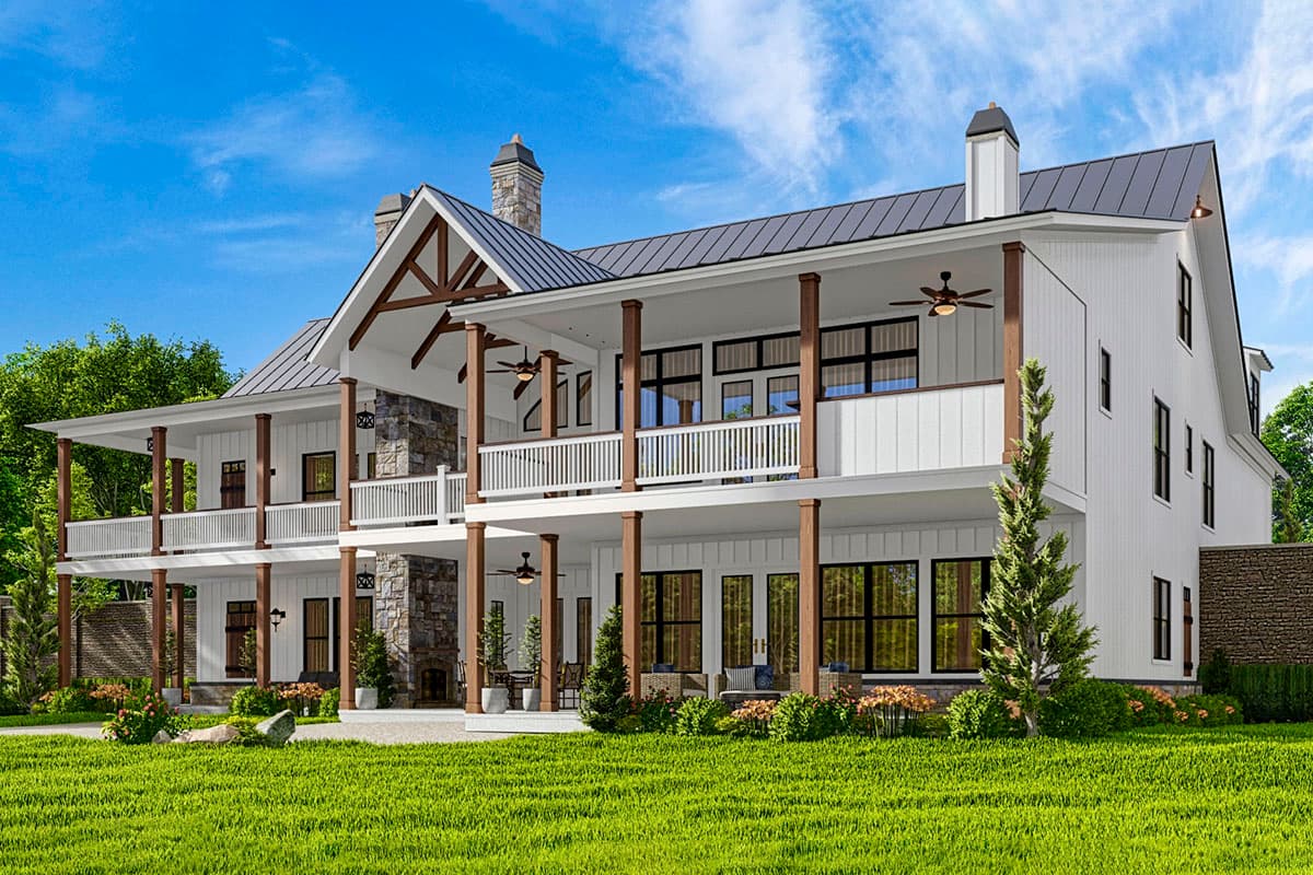 Plan 25678GE: Country Style Farmhouse Plan with Outdoor Kitchen and Wrap-Around Porch - 2790 Sq Ft - Image #12 - Country, Craftsman, Farmhouse, Modern Farmhouse, New American, Ranch