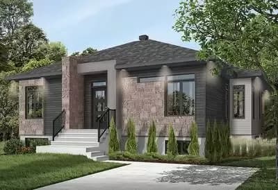 2-Bed Contemporary Home with Covered Porch