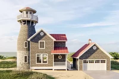 Coastal Living Home Plan with Lookout Tower