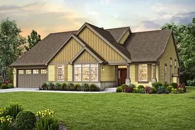 Fine Country Craftsman House Plan with Bonus Room Over Garage - 2054 Sq Ft