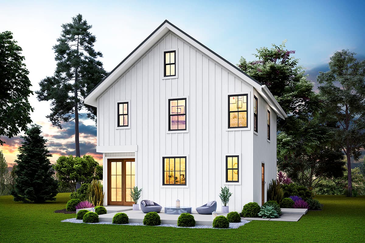 Plan 69742AM: Cozy Two-story Home Plan with Second-Level Bedrooms - 1394 Sq Ft - Image #5 - Country, Modern Farmhouse, New American