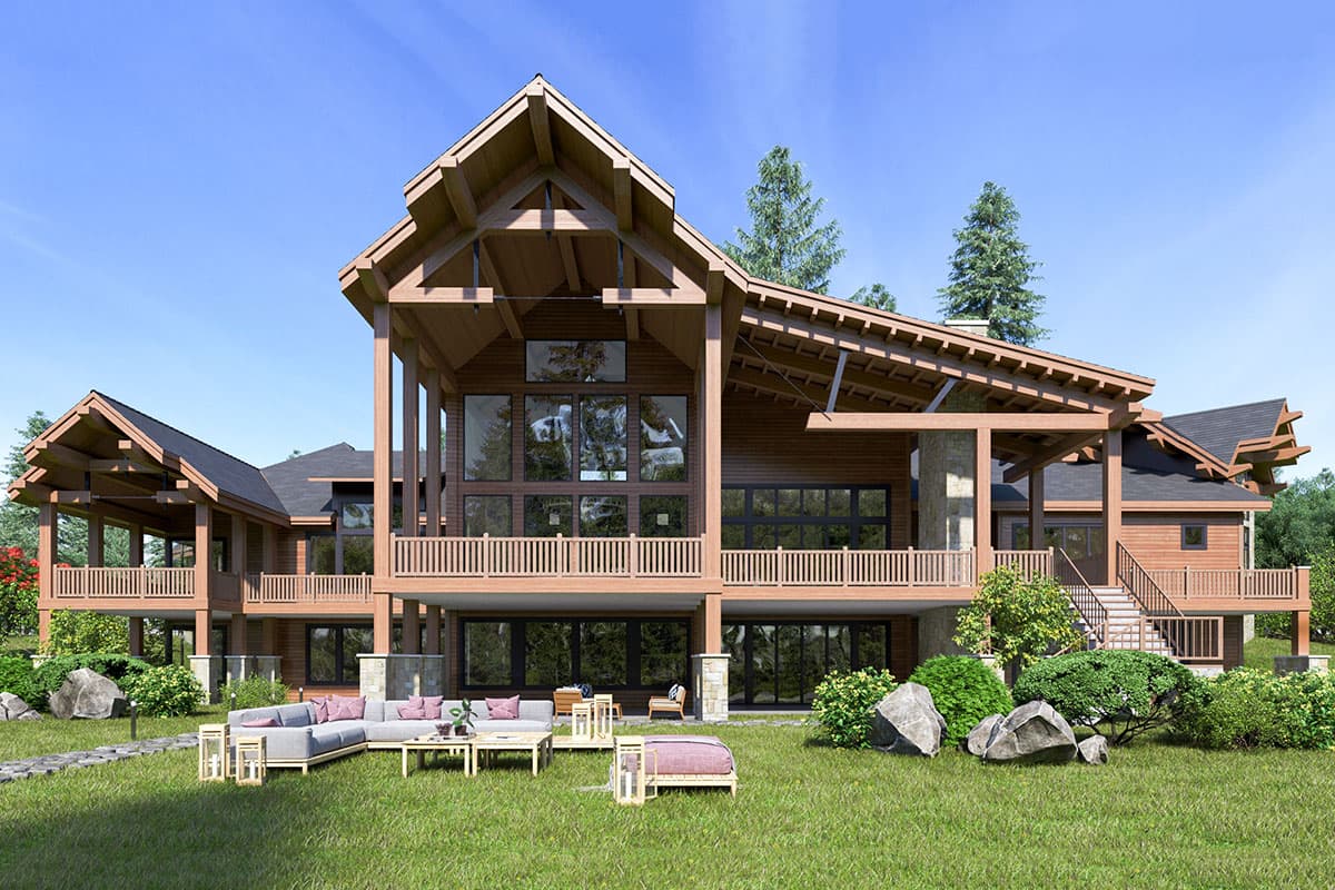 Plan 666078RAF: Luxury Mountain House Plan with Five Fireplaces - Image #5 - Craftsman, Mountain, Northwest