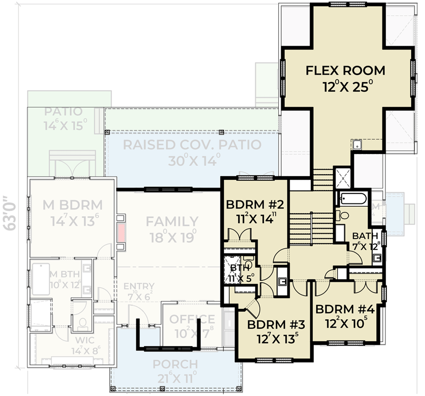 Plan 280062JWD: Two-level Modern Farmhouse with Main-level Master - Floor Plan - Second Level - Country, Farmhouse, Modern Farmhouse, New American, Northwest