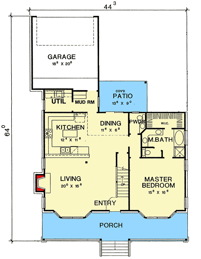 Plan 31198D: Country Home Plan with Rear-Access Garage - Floor Plan - Main Level - Cottage, Country
