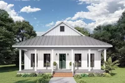 2-Bed Cottage with 8'-Deep Porches - 890 Sq Ft