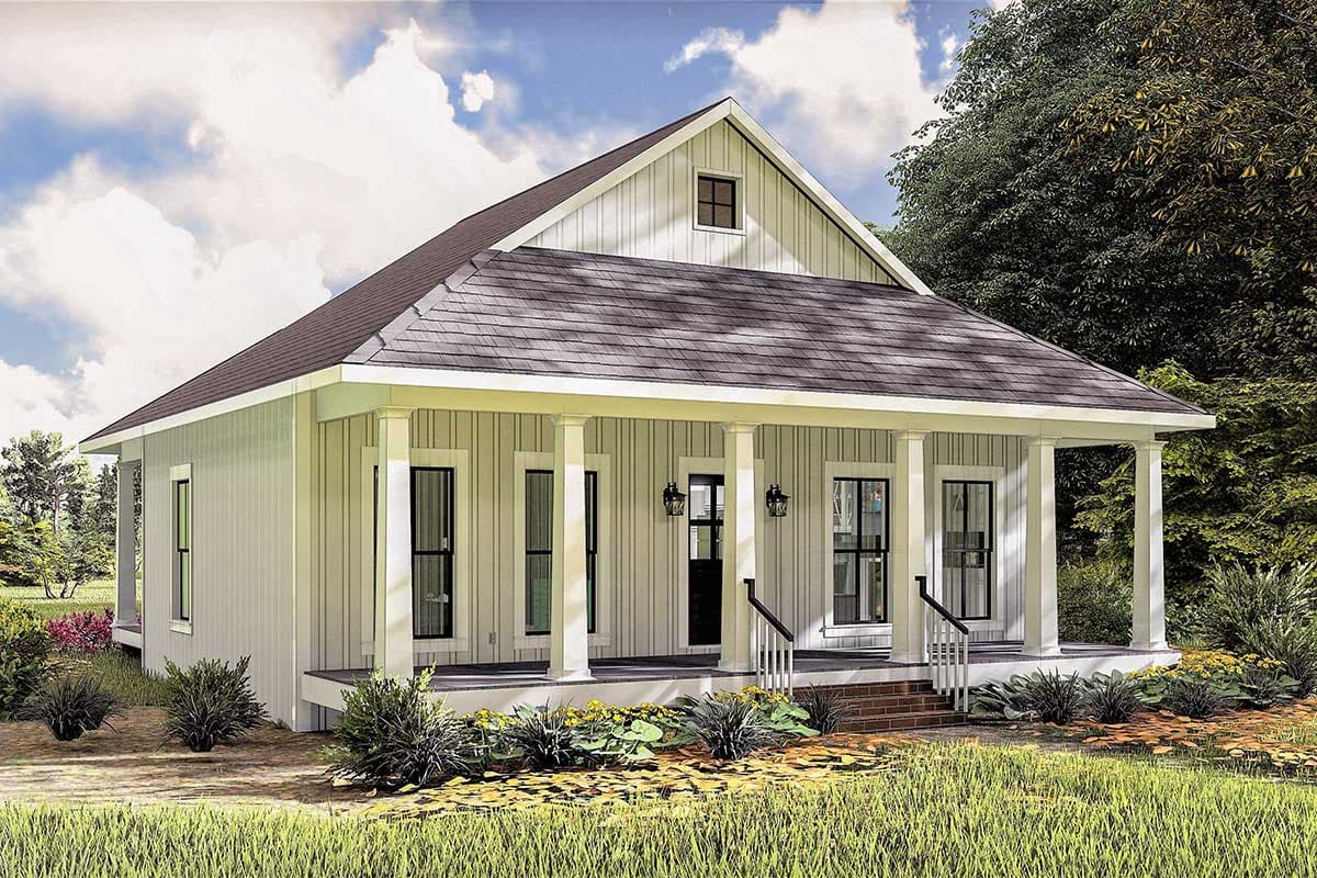 Plan 25013DH: 2-Bed Cottage House Plan with Deep Porches and Open Living - Image #5 - Cottage, Country, Rustic, Southern