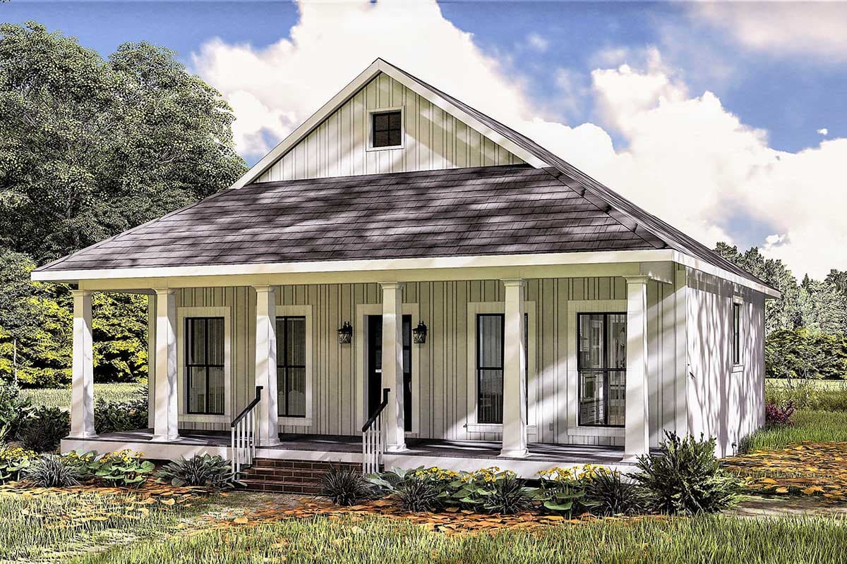 Plan 25013DH: 2-Bed Cottage House Plan with Deep Porches and Open Living - Image #6 - Cottage, Country, Rustic, Southern