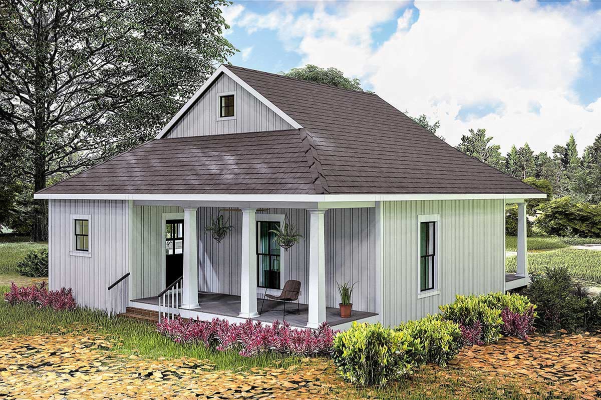 Plan 25013DH: 2-Bed Cottage House Plan with Deep Porches and Open Living - Image #8 - Cottage, Country, Rustic, Southern