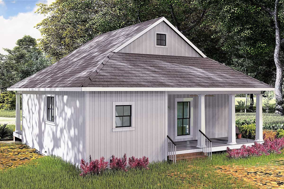 Plan 25013DH: 2-Bed Cottage House Plan with Deep Porches and Open Living - Image #7 - Cottage, Country, Rustic, Southern