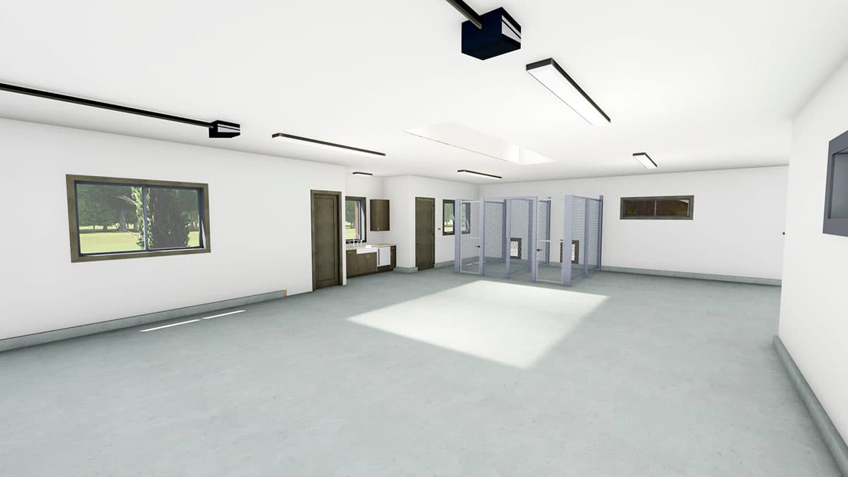 Plan 64481SC: 5-Car Garage with Indoor / Outdoor Kennel - Image #8 - European, Mediterranean, Southwest, Spanish, Tuscan