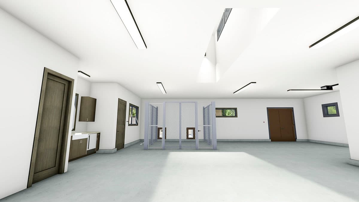 Plan 64481SC: 5-Car Garage with Indoor / Outdoor Kennel - Image #9 - European, Mediterranean, Southwest, Spanish, Tuscan