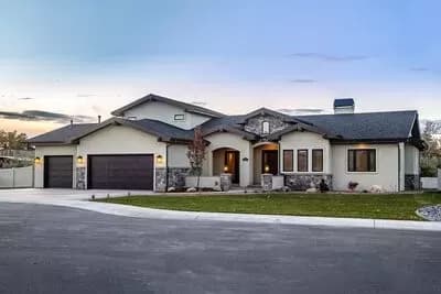Striking Prairie House Plan with Home Office