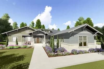 One-level Craftsman House Plan with Walk-out Lower Level
