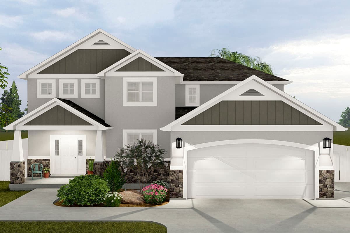Plan 61331UT: Fresh Two-story House Plan with Main-level Office - Image #7 - Craftsman, Northwest