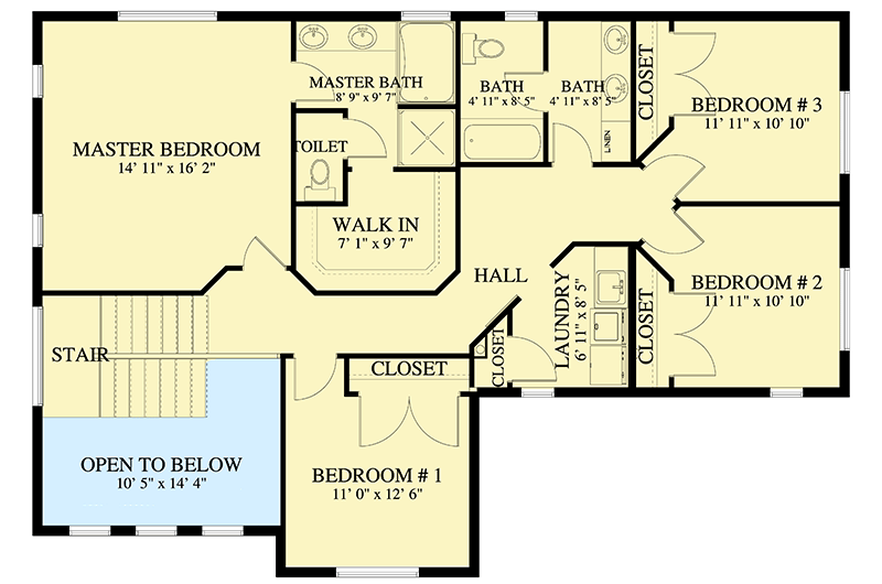 Plan 61331UT: Fresh Two-story House Plan with Main-level Office - Floor Plan - 2nd Floor - Craftsman, Northwest