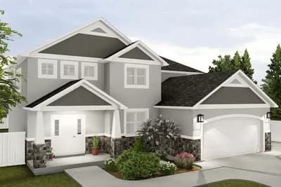Fresh Two-story House Plan with Main-level Office