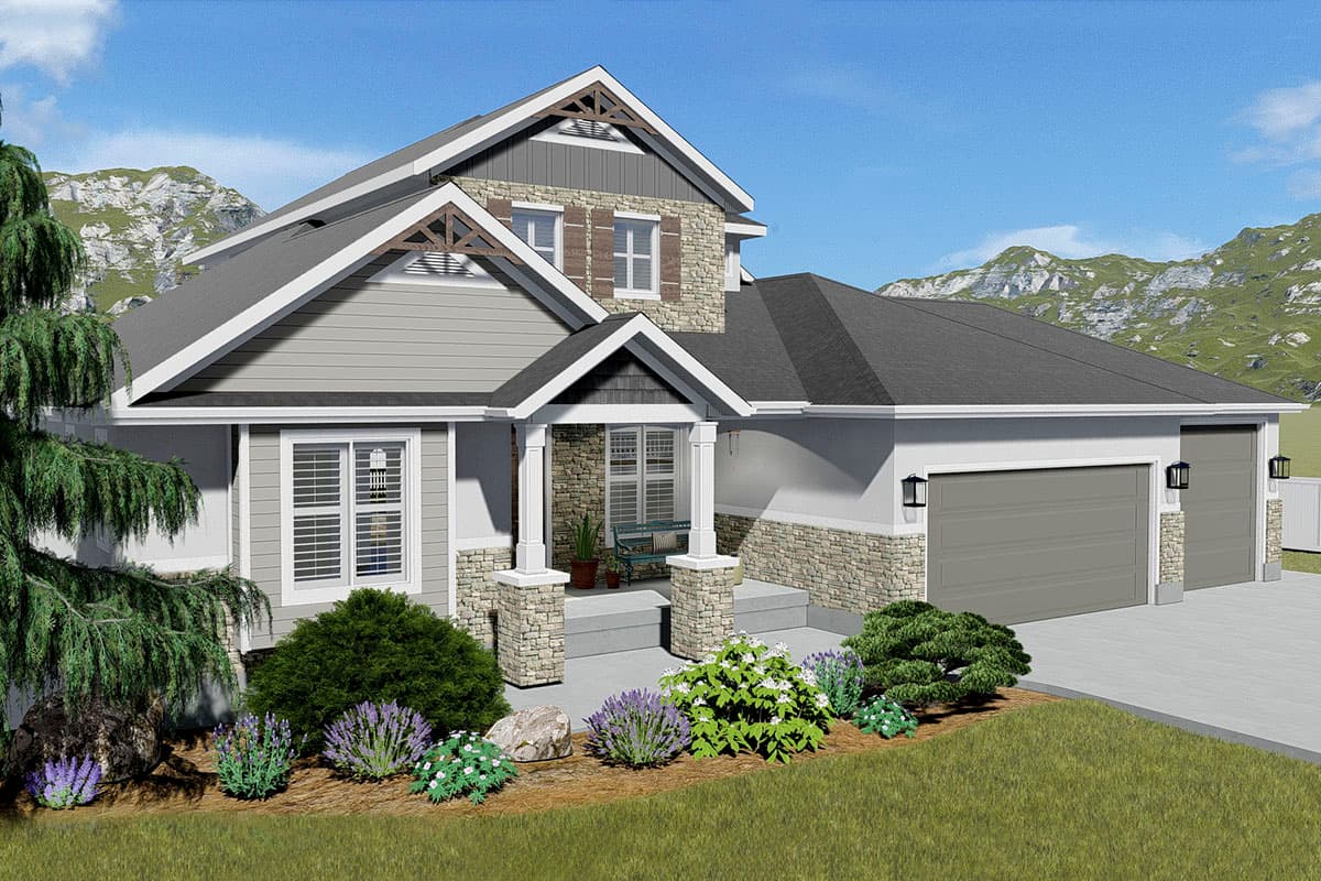 Plan 61334UT: Spacious House Plan with Walk-out Lower Level - Image #12 - Craftsman, Mountain