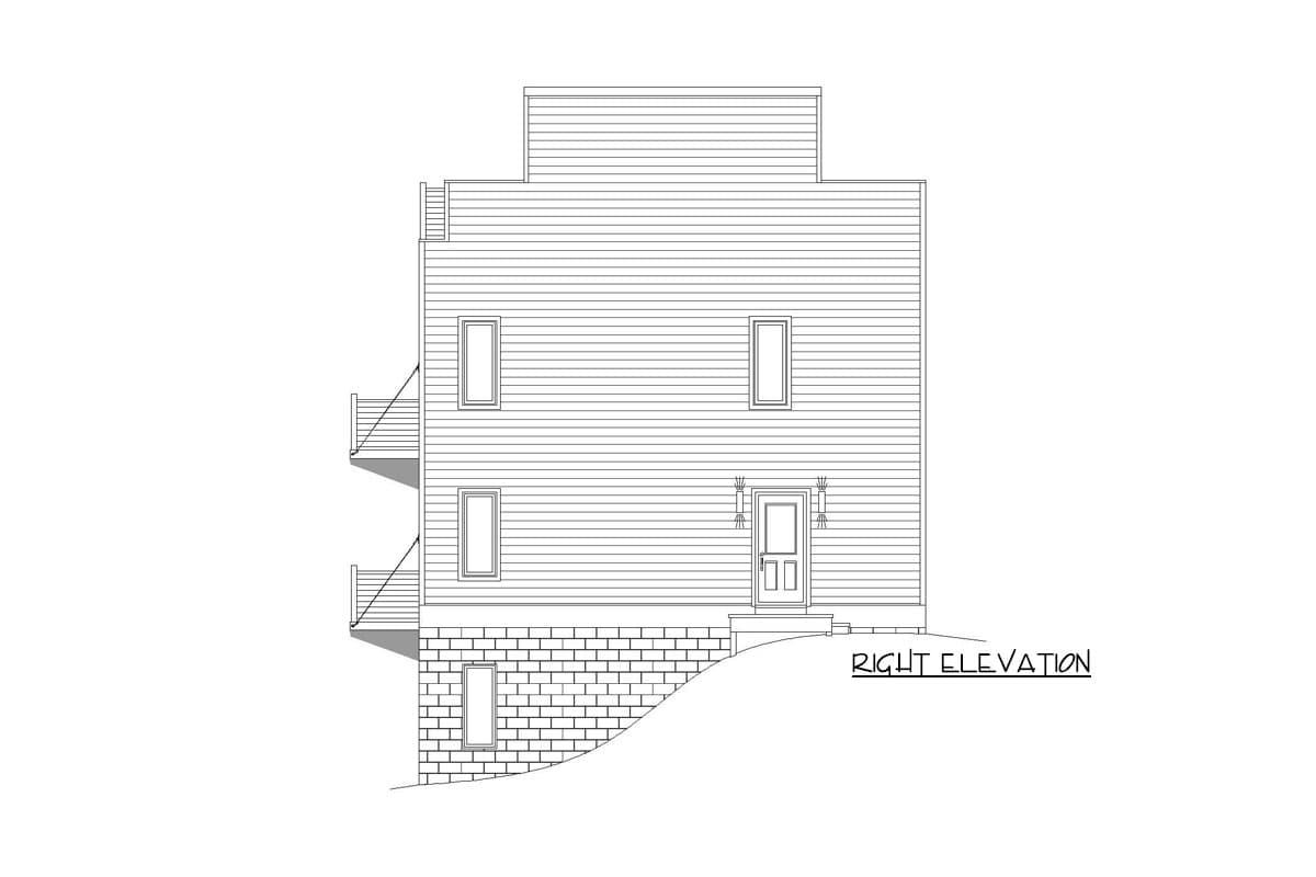 Plan 68637VR: Minimalist House Plan for a Front-to-Back Sloping Lot - Image #4 - Contemporary, Modern