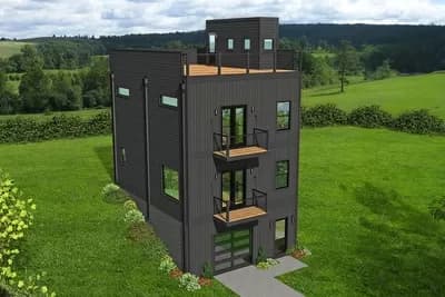 Minimalist House Plan for a Front-to-Back Sloping Lot