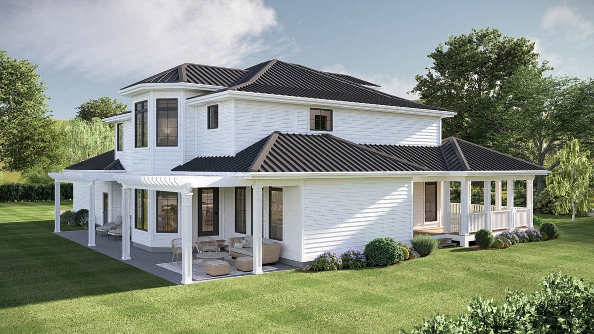 Plan 62797DJ: Classic Southern Home Plan with Wrap Around Porch and Side-Load Garage - Image #4 - Colonial, Country, Southern, Southern Traditional