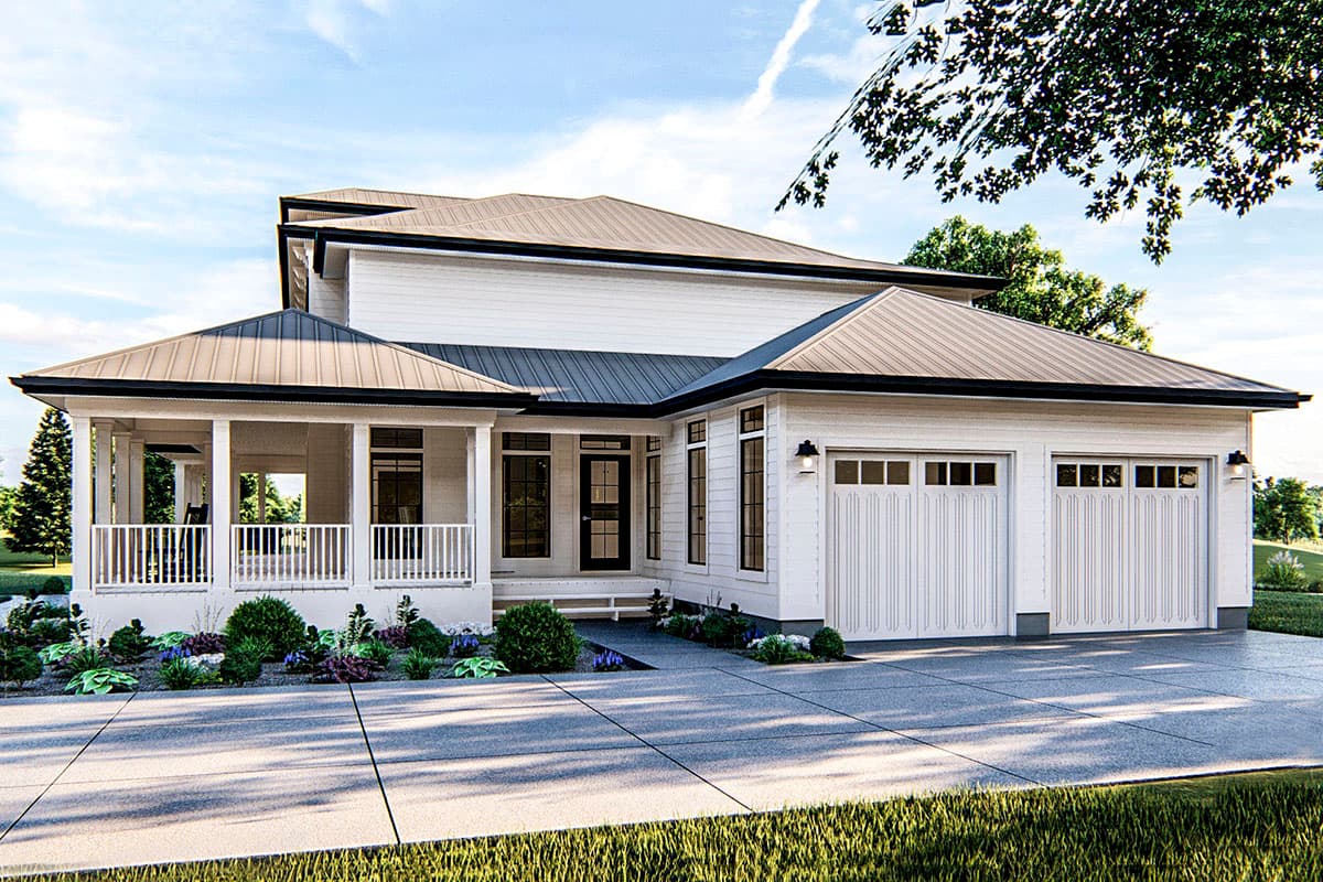 Plan 62797DJ: Country Home Plan with Wraparound Porch and Side-Load Garage - Image #4 - Country, Southern, Traditional