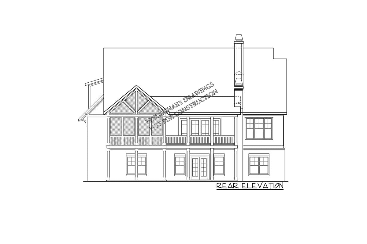 Plan 710321BTZ: 4-Bed New American House Plan with Two-Story Great Room and Outdoor Fireplace - Image #7 - Acadian, Country, New American, Southern