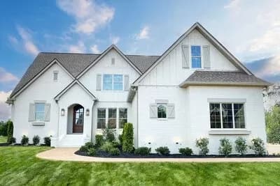4-Bed New American House Plan with Two-Story Great Room and Outdoor Fireplace