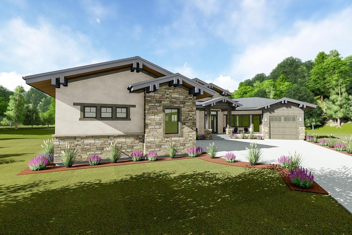 Plan 64484SC: Contemporary Craftsman with 2 Main-level Masters - Image #12 - Contemporary, Craftsman, Farmhouse, Mountain, Prairie, Ranch