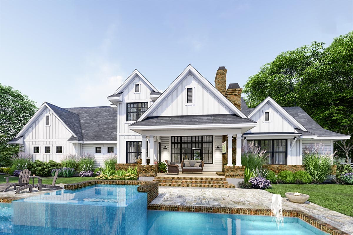 Plan 16914WG: Modern Farmhouse Plan with Private Bonus Room Over 3-Car Garage - Image #6 - Country, Farmhouse, Modern Farmhouse, New American