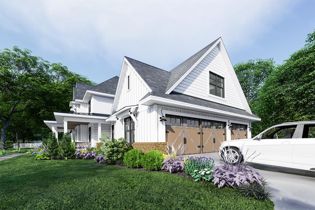 Plan 16914WG: Modern Farmhouse Plan with Private Bonus Room Over 3-Car Garage - Image #7 - Country, Farmhouse, Modern Farmhouse, New American