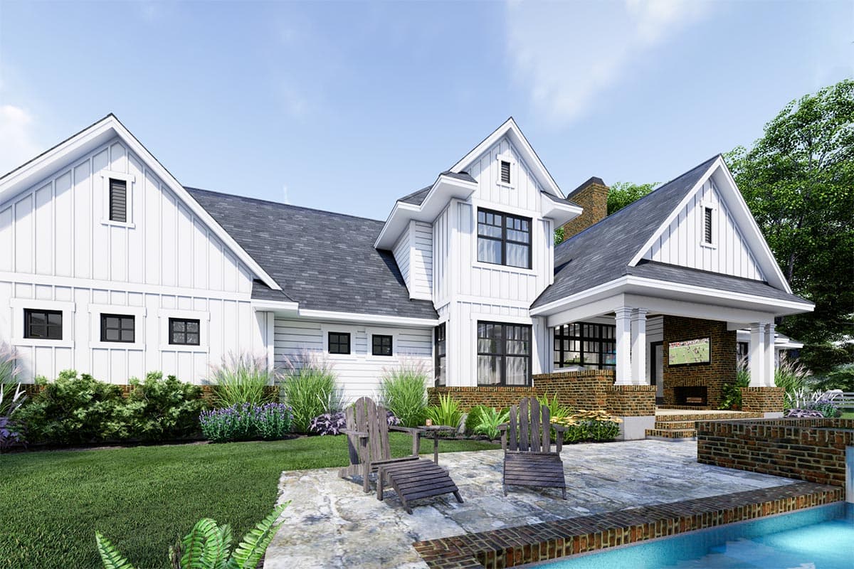 Plan 16914WG: Modern Farmhouse Plan with Private Bonus Room Over 3-Car Garage - Image #8 - Country, Farmhouse, Modern Farmhouse, New American