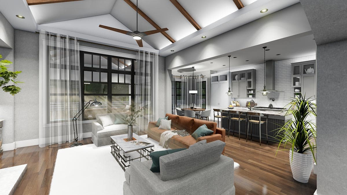 Plan 16914WG: Modern Farmhouse Plan with Private Bonus Room Over 3-Car Garage - Image #11 - Country, Farmhouse, Modern Farmhouse, New American