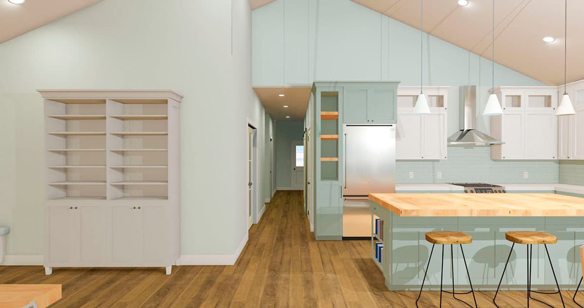 Plan 765017TWN: Rectangular Beach Home Plan with Vaulted Dining and Living Room - 1600 Sq Ft - Image #11 - Beach, Coastal, Cottage, Florida-Style, Low Country, Southern, Vacation