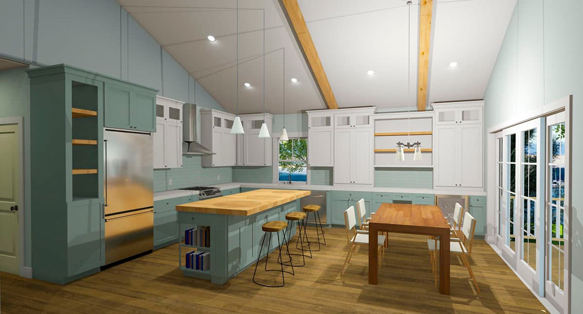 Plan 765017TWN: Rectangular Beach Home Plan with Vaulted Dining and Living Room - 1600 Sq Ft - Image #13 - Beach, Coastal, Cottage, Florida-Style, Low Country, Southern, Vacation