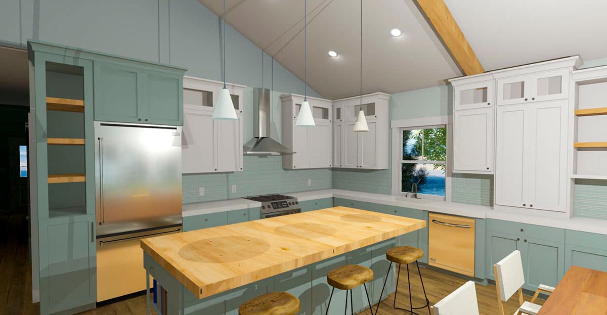 Plan 765017TWN: Rectangular Beach Home Plan with Vaulted Dining and Living Room - 1600 Sq Ft - Image #14 - Beach, Coastal, Cottage, Florida-Style, Low Country, Southern, Vacation