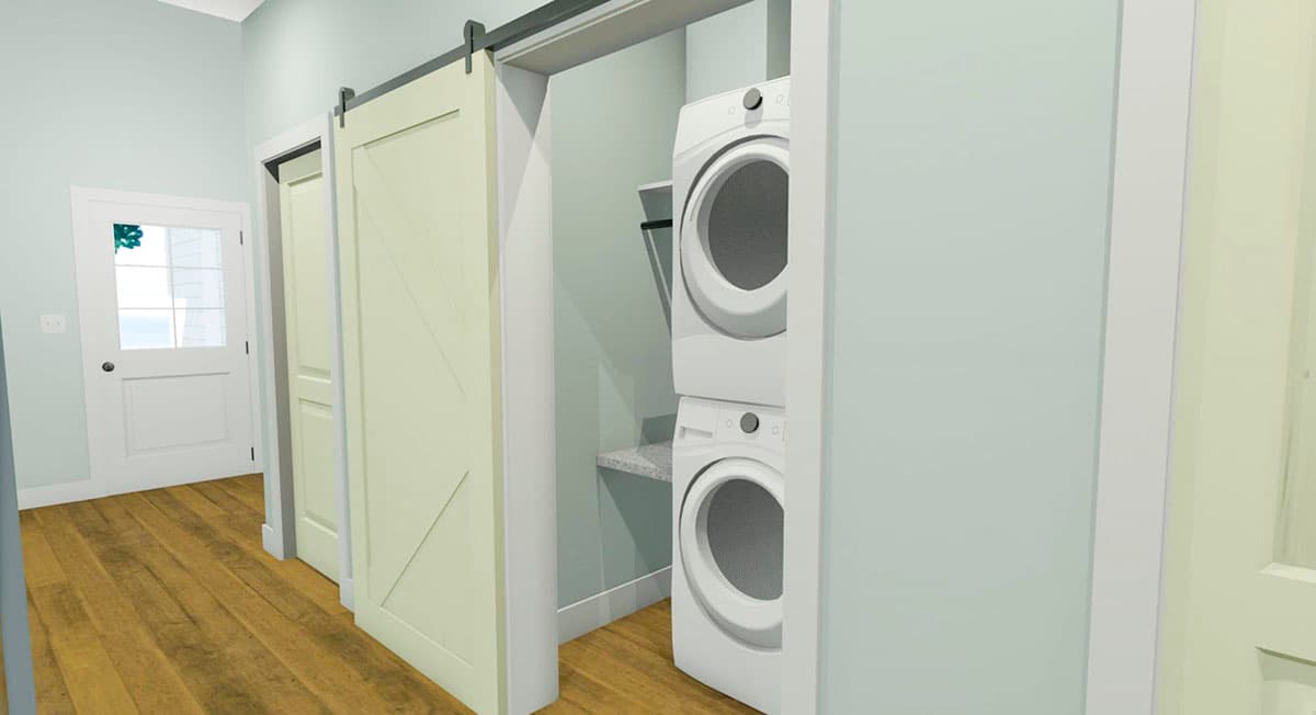 Plan 765017TWN: Rectangular Beach Home Plan with Vaulted Dining and Living Room - 1600 Sq Ft - Image #17 - Beach, Coastal, Cottage, Florida-Style, Low Country, Southern, Vacation