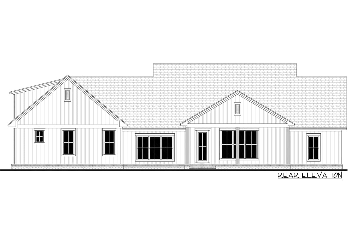 Plan 51812HZ: 4-Bed New American House Plan with Barn Door Flex Room - 2832 Sq Ft - Image #4 - Country, Craftsman, Farmhouse, New American, Southern, Traditional