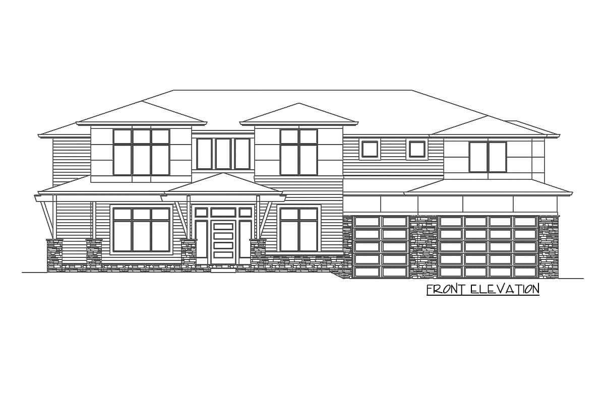 Plan 23845JD: Deluxe Contemporary House Plan with Two-Story Great Room - Image #27 - Contemporary, Mid Century Modern, Modern, Northwest, Prairie