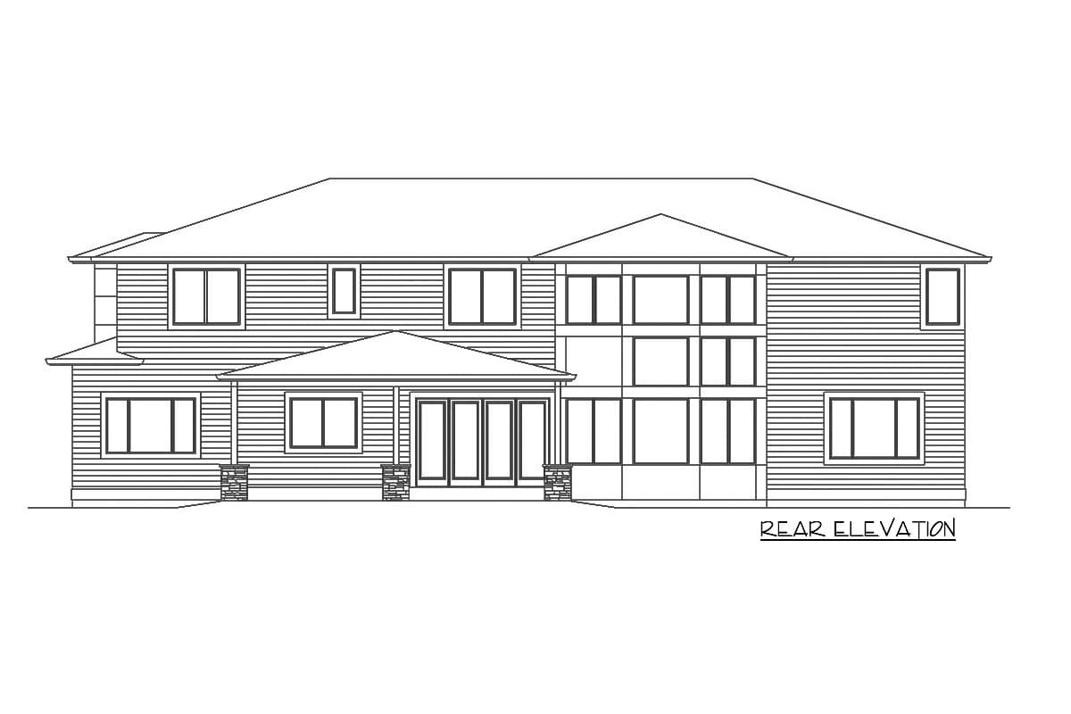 Plan 23845JD: Deluxe Contemporary House Plan with Two-Story Great Room - Image #29 - Contemporary, Mid Century Modern, Modern, Northwest, Prairie