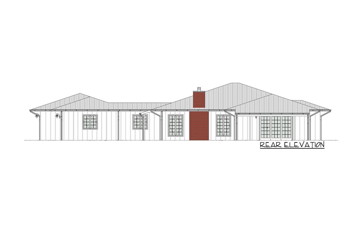 Plan 871001NST: Exclusive One-Story New American House Plan with Vaulted Great Room - Image #5 - Farmhouse, New American, Ranch