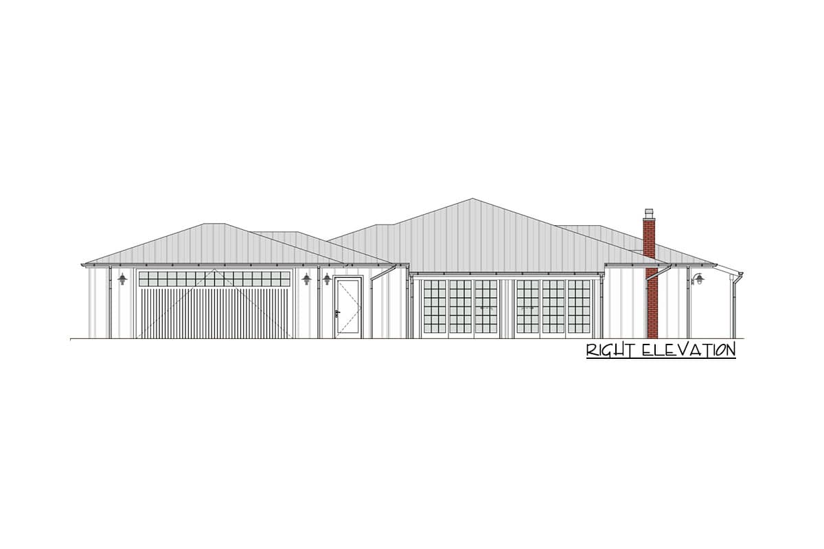 Plan 871001NST: Exclusive One-Story New American House Plan with Vaulted Great Room - Image #6 - Farmhouse, New American, Ranch