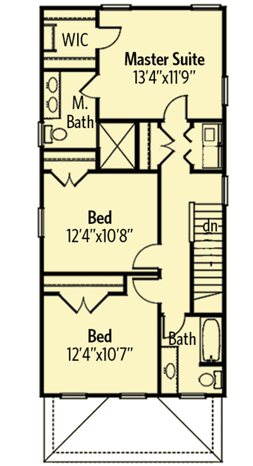Plan 31563GF: Storybook Southern Home Plan with Rear Deck - Floor Plan - 2nd Floor - Cottage, Farmhouse, Southern, Traditional