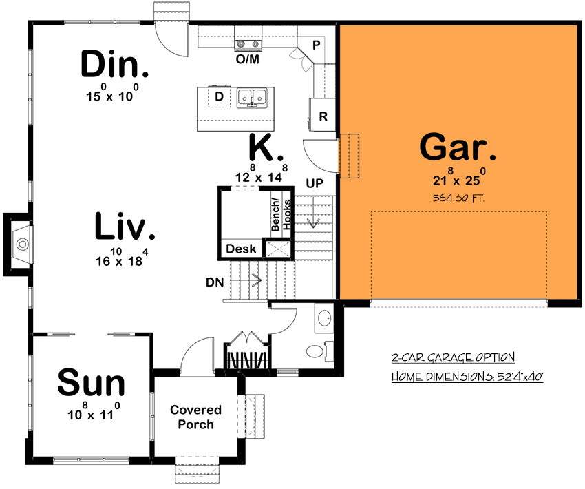 Plan 62799DJ: Cozy and Inviting 3-Bed Cottage-like House Plan - Floor Plan - 2-Car Garage Option - Cottage, European, Traditional