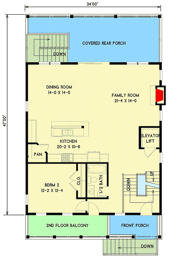 Plan 31568GF: 4-Bed Vacation Home Plan with Ample Outdoor Living Space - 3003 Sq Ft - Floor Plan - Main Level - Beach, Coastal, Country, Low Country, Vacation